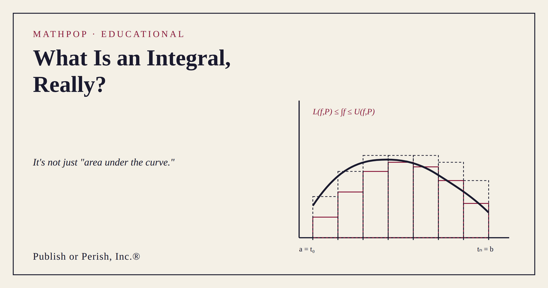 Line-art diagram showing a curve with upper and lower sum rectangles from a partition, illustrating the rigorous definition of the integral