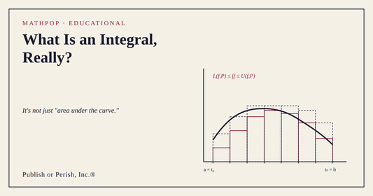 Line-art diagram showing a curve with upper and lower sum rectangles from a partition, illustrating the rigorous definition of the integral